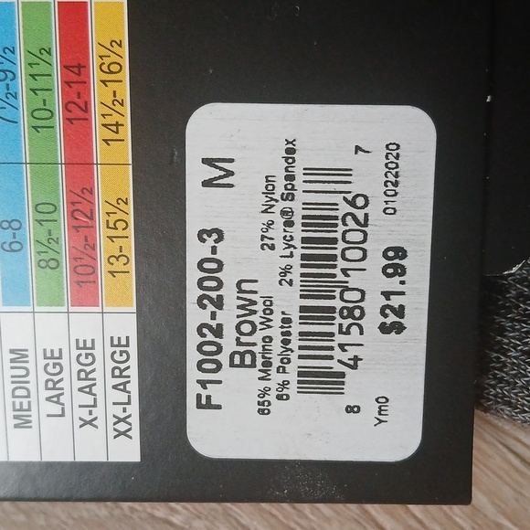 FITS Athletic Socks Wool Light Hiking Crew Breathable Medium - Picture 15 of 15